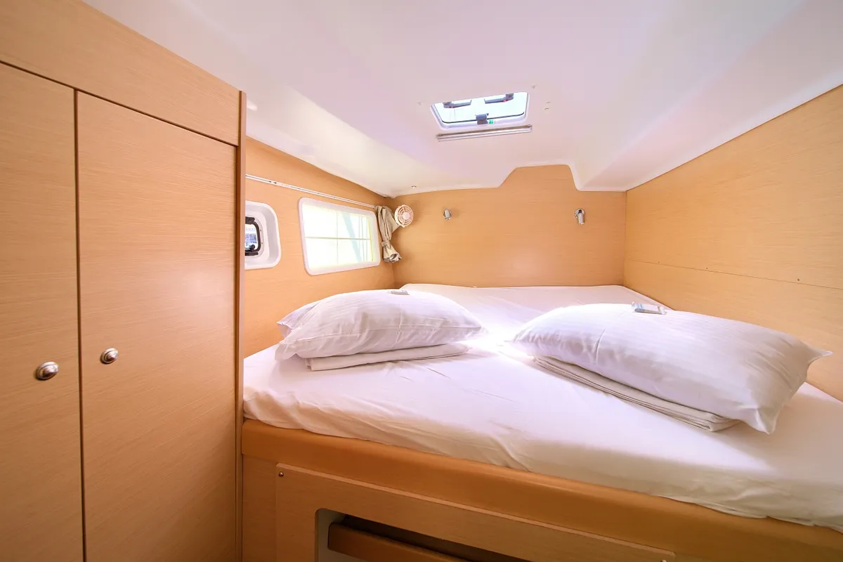 Cabin on Atenea, a Lagoon 380 S2 catamaran at Punat, Croatia