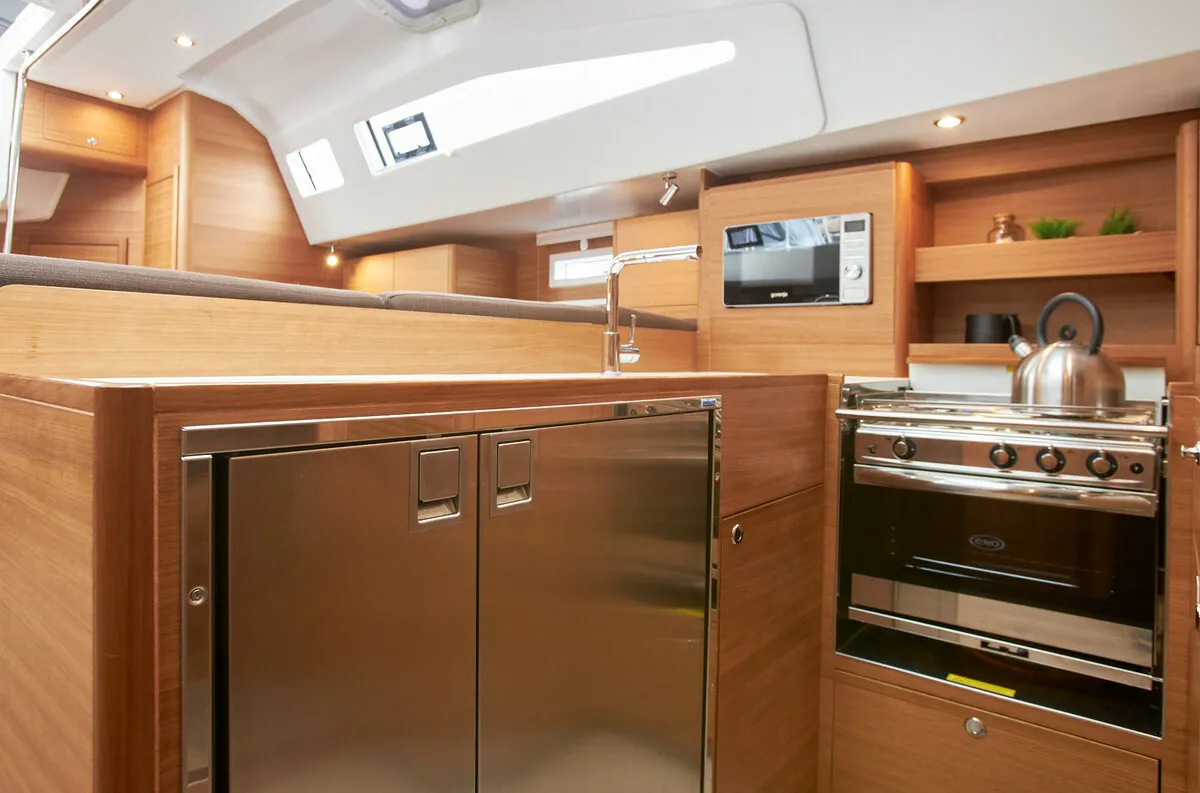 Galley of Lija, a Elan Impression 50.1 sailboat at Grad Kaštela, Croatia