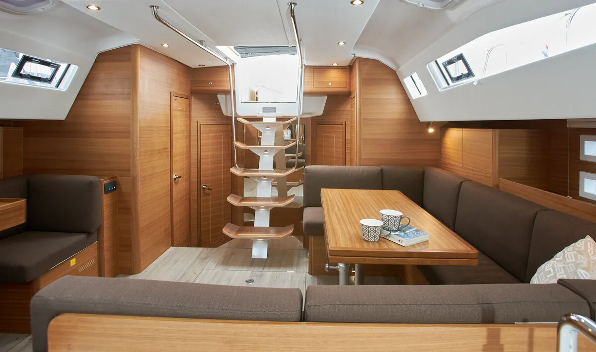 Salon of Lija, a Elan Impression 50.1 sailboat at Grad Kaštela, Croatia