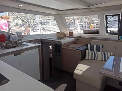 ALMIRIKI, a Fountaine Pajot Isla 40 catamaran at Parikia, Greece