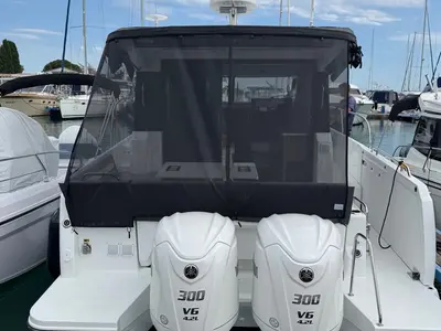 Exterior view of Serendipity, a Jeanneau Merry Fisher 1095 motorboat at Zadar, Croatia