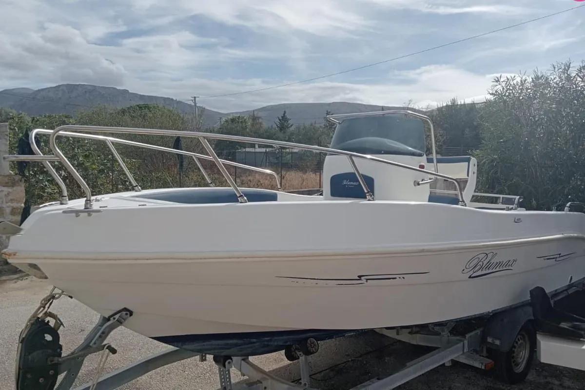 Exterior view of Beaje, a Gulet Blumax 19 Pro motorboat at Livorno, Italy