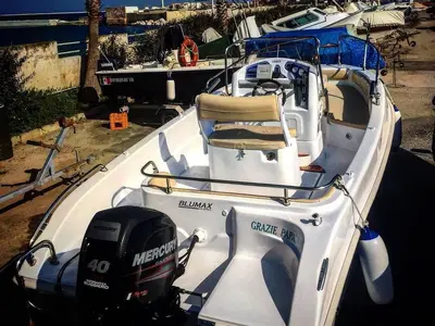 Exterior view of Beaje, a Gulet Blumax 19 Pro motorboat at Livorno, Italy