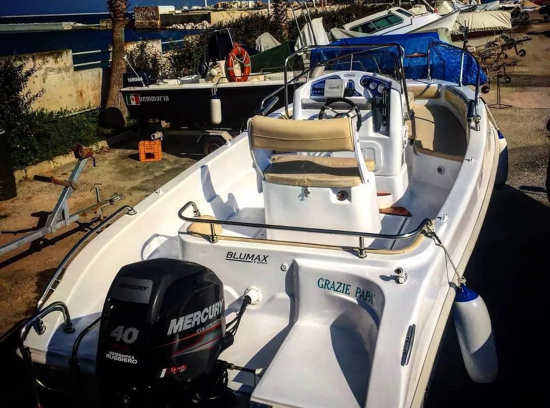 Exterior view of Beaje, a Gulet Blumax 19 Pro motorboat at Livorno, Italy
