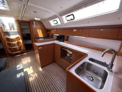Galley of Anemone, a Bavaria Cruiser 51 sailboat at Lavreotiki Municipal Unit, Greece