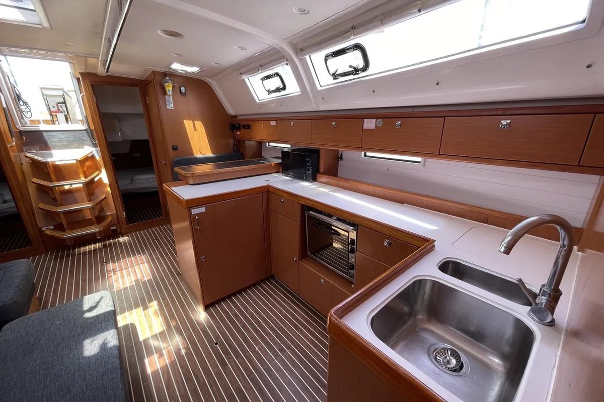 Galley of Anemone, a Bavaria Cruiser 51 sailboat at Lavreotiki Municipal Unit, Greece