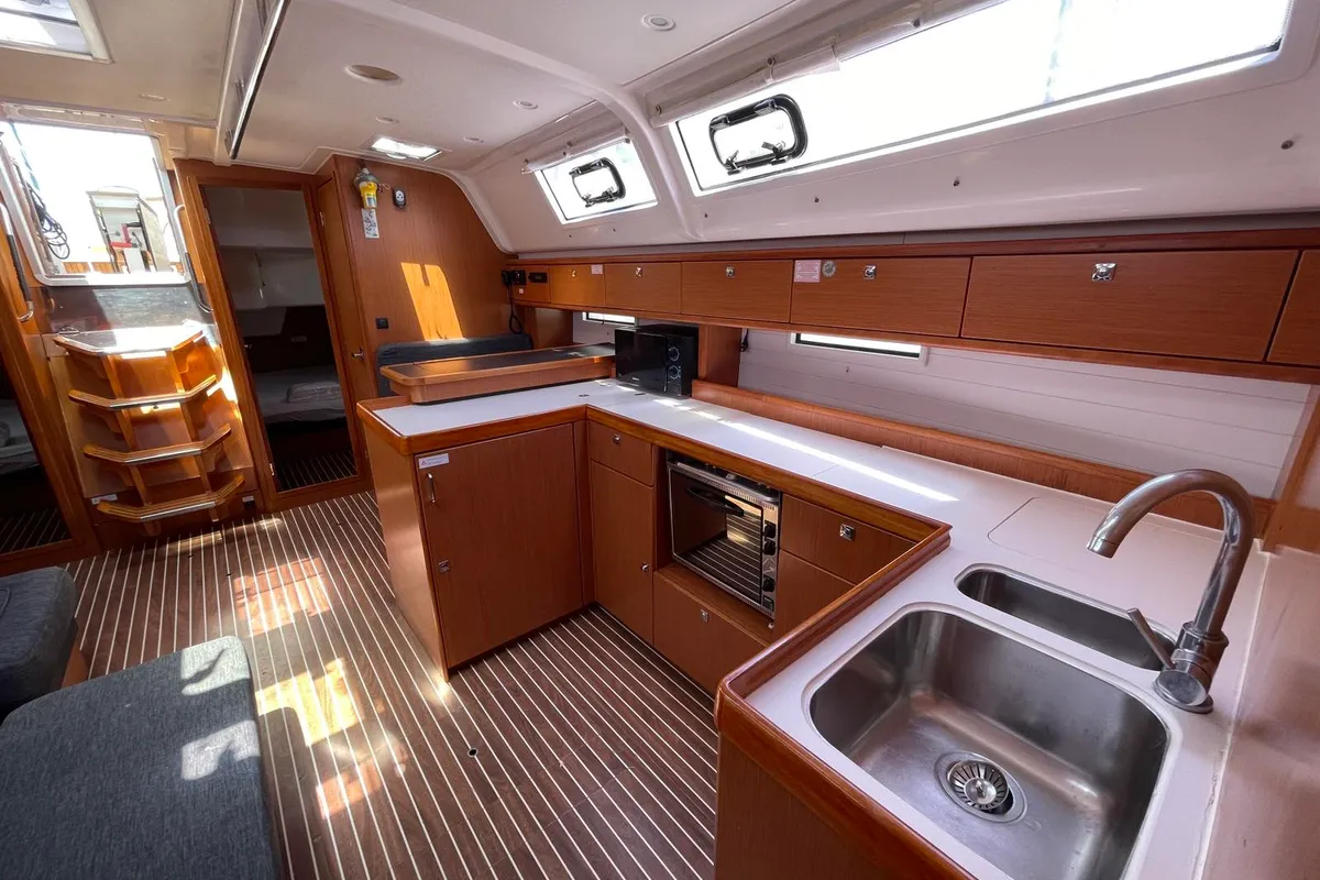Galley of Anemone, a Bavaria Cruiser 51 sailboat at Lavreotiki Municipal Unit, Greece