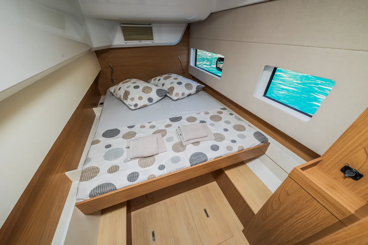 Cabin on Enfant Terrible, a Bali Catsmart catamaran at Dubrovnik, Croatia