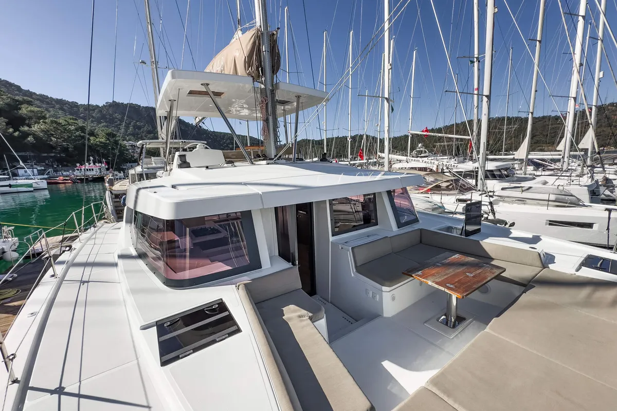 Pagora, a Bali 4.8 catamaran at Fethiye, Turkey