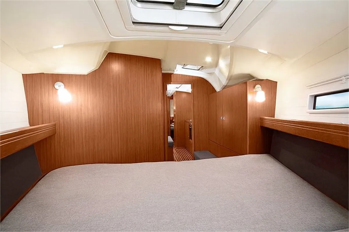 Cabin on Bintan, a Bavaria Cruiser 41 sailboat at Palma de Mallorca, Spain