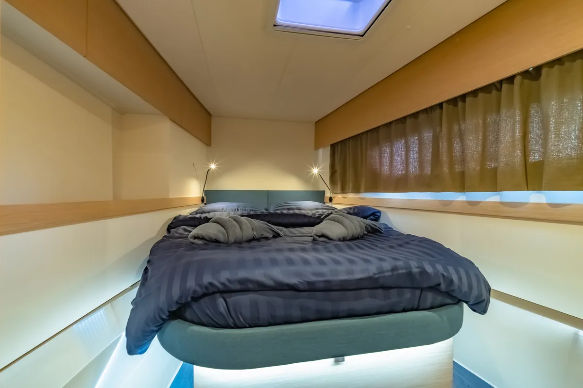 Cabin on Chammak Challo, a Fountaine Pajot Elba 45 catamaran at Mai Khao, Thailand