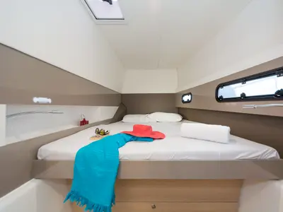 Cabin on E.S., a Bali 4.1 catamaran at Municipal Unit of Lefkada, Greece