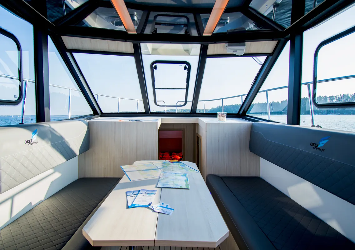 Salon of Cobra Yachts Futura 40 Grand Horizon, a motorboat at Wilkasy, Poland