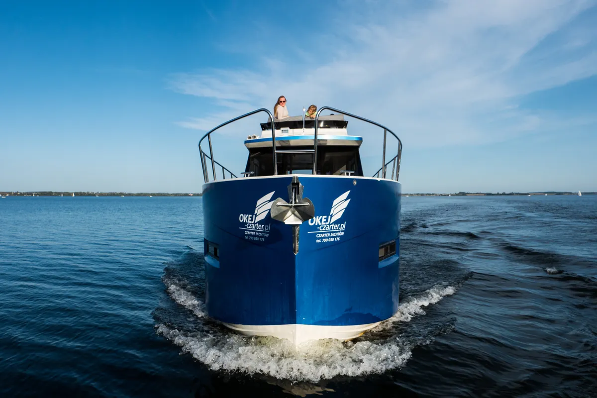 Exterior view of Cobra Yachts Futura 40 Grand Horizon, a motorboat at Wilkasy, Poland