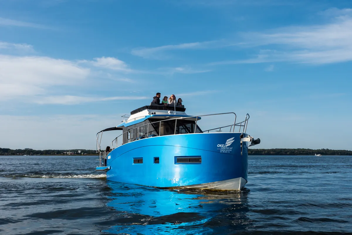 Exterior view of Cobra Yachts Futura 40 Grand Horizon, a motorboat at Wilkasy, Poland