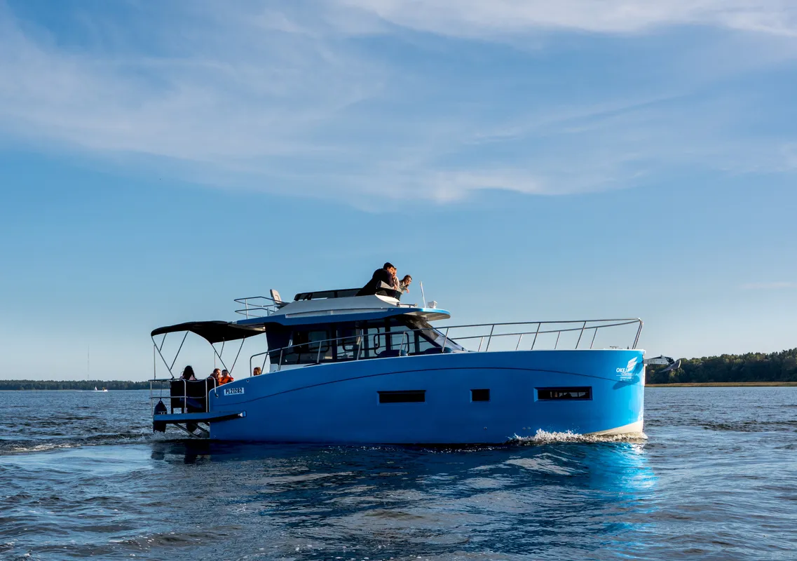 Exterior view of Cobra Yachts Futura 40 Grand Horizon, a motorboat at Wilkasy, Poland
