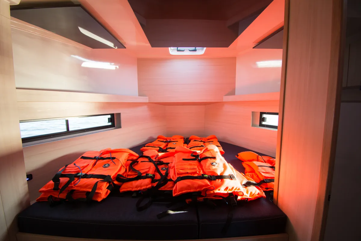 Cabin on Cobra Yachts Futura 40 Grand Horizon, a motorboat at Wilkasy, Poland