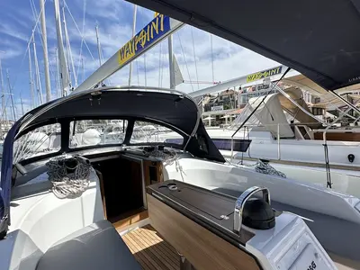 Cockpit of Ziggy, a Bavaria Cruiser 34 sailboat at Grad Trogir, Croatia