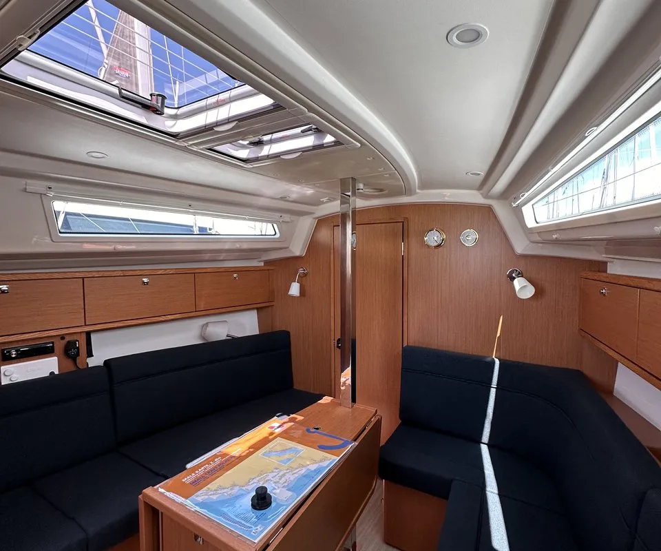 Salon of Ziggy, a Bavaria Cruiser 34 sailboat at Grad Trogir, Croatia