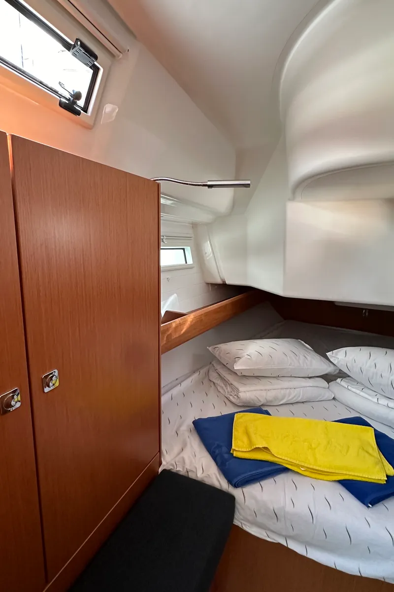 Cabin on Ziggy, a Bavaria Cruiser 34 sailboat at Grad Trogir, Croatia