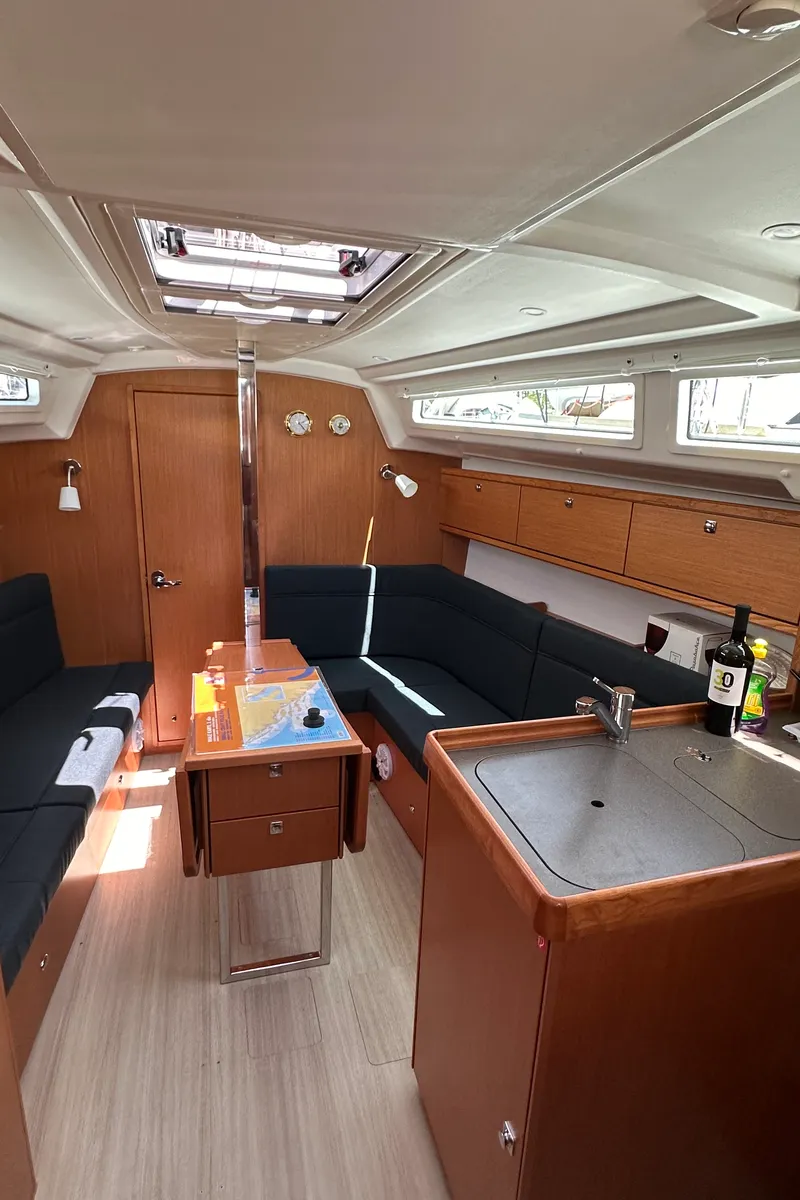 Salon of Ziggy, a Bavaria Cruiser 34 sailboat at Grad Trogir, Croatia