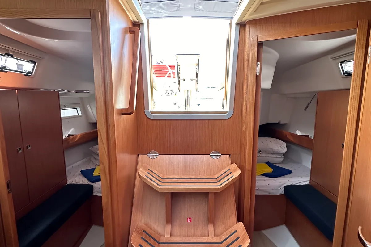 Salon of Ziggy, a Bavaria Cruiser 34 sailboat at Grad Trogir, Croatia