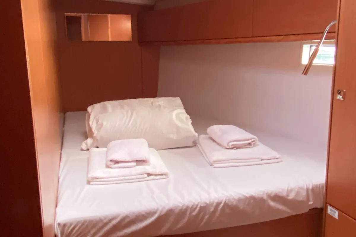 Cabin on Northberry Blu, a Bavaria Cruiser 46 sailboat at Fethiye, Turkey