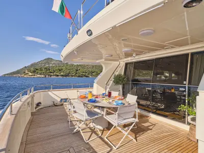 Star Link, a Falcon 90 motor yacht at Athens, Greece