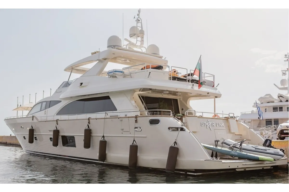 Star Link, a Falcon 90 motor yacht at Athens, Greece