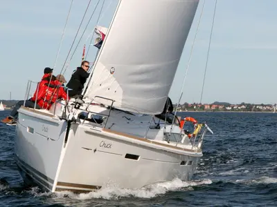 Salon of Chuck, a Jeanneau Sun Odyssey 439 sailboat at Flensburg, Germany