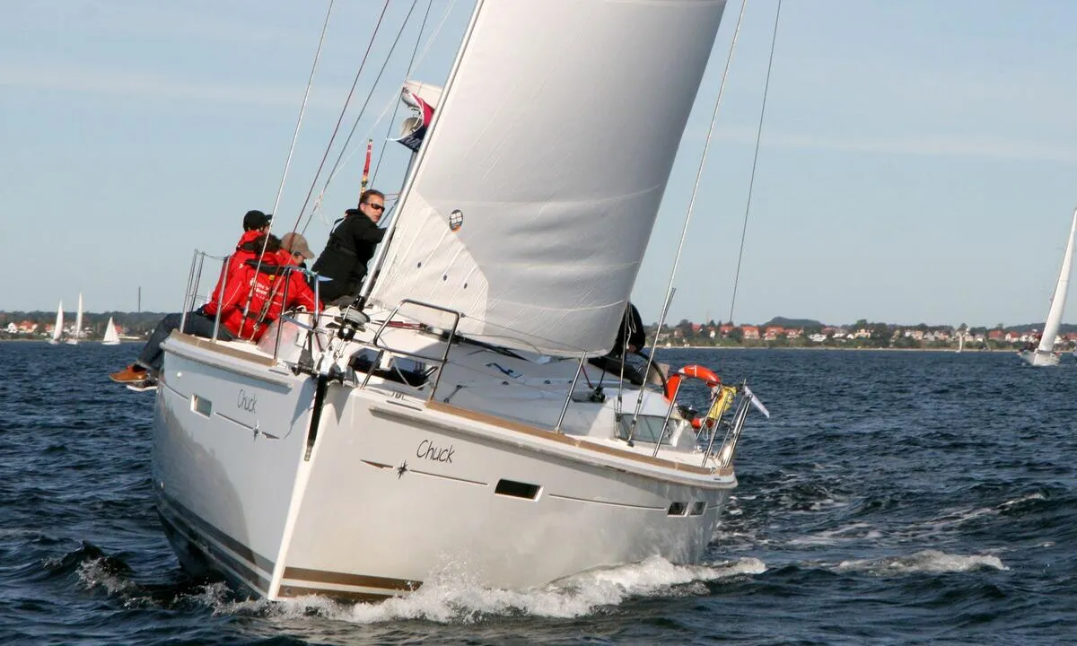 Salon of Chuck, a Jeanneau Sun Odyssey 439 sailboat at Flensburg, Germany
