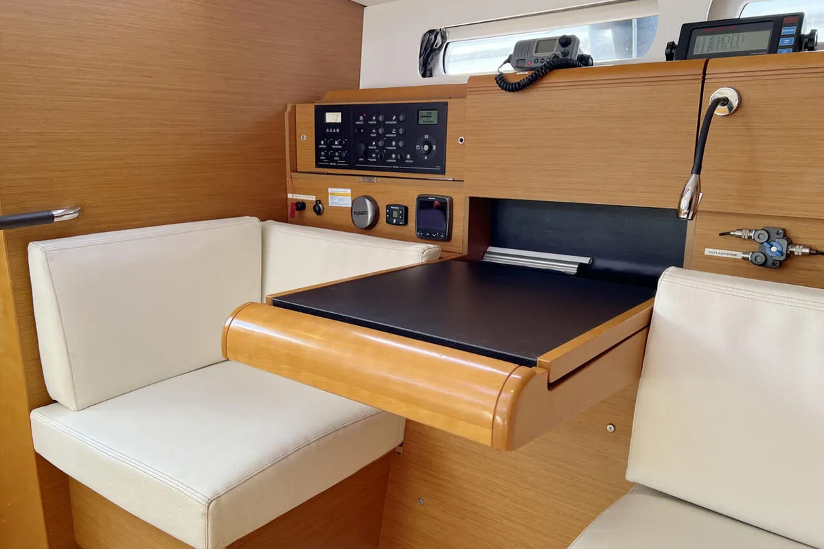 Head on Chuck, a Jeanneau Sun Odyssey 439 sailboat at Flensburg, Germany