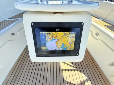 Cockpit of Blue Star II, a Beneteau Oceanis 43 sailboat at Općina Sukošan, Croatia