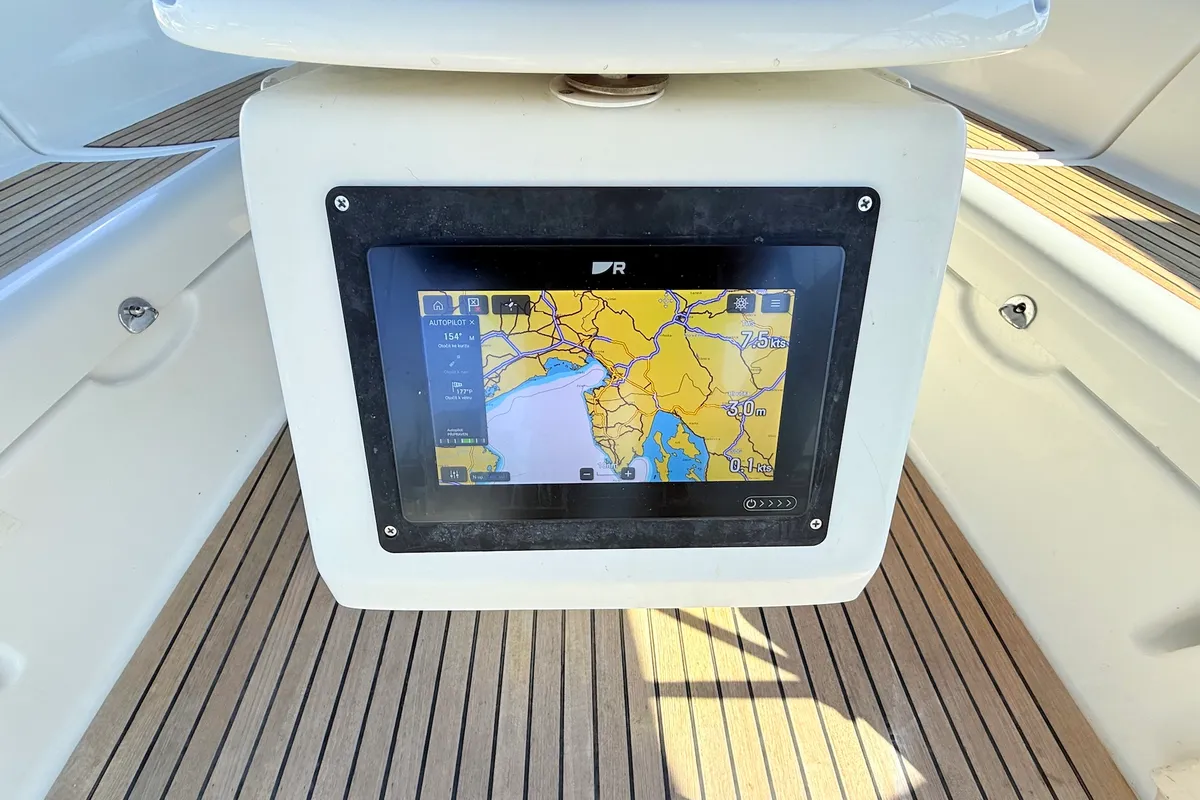 Cockpit of Blue Star II, a Beneteau Oceanis 43 sailboat at Općina Sukošan, Croatia