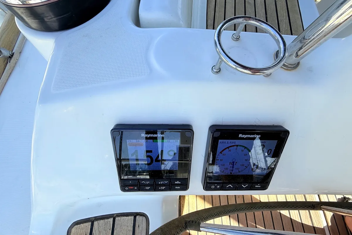 Cockpit of Blue Star II, a Beneteau Oceanis 43 sailboat at Općina Sukošan, Croatia