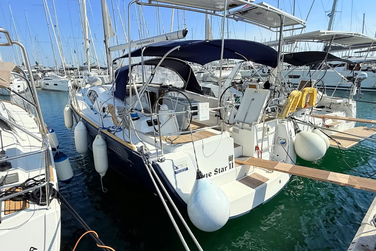 Exterior view of Blue Star II, a Beneteau Oceanis 43 sailboat at Općina Sukošan, Croatia