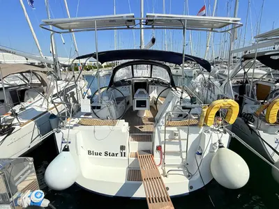 Deck of Blue Star II, a Beneteau Oceanis 43 sailboat at Općina Sukošan, Croatia