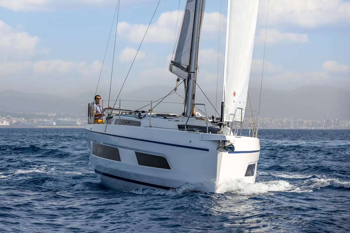 Exterior view of Asteria, a Dufour 41 sailboat at Nieuwpoort, Belgium
