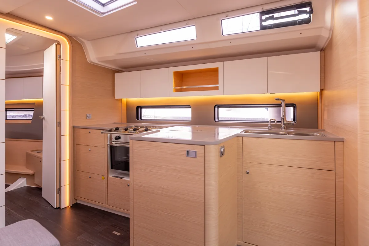 Galley of Asteria, a Dufour 41 sailboat at Nieuwpoort, Belgium