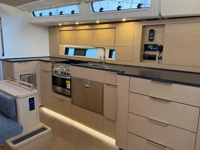 Galley of Amari, a Hanse 460 sailboat at Rogoznica, Croatia