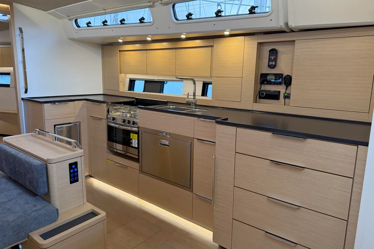 Galley of Amari, a Hanse 460 sailboat at Rogoznica, Croatia