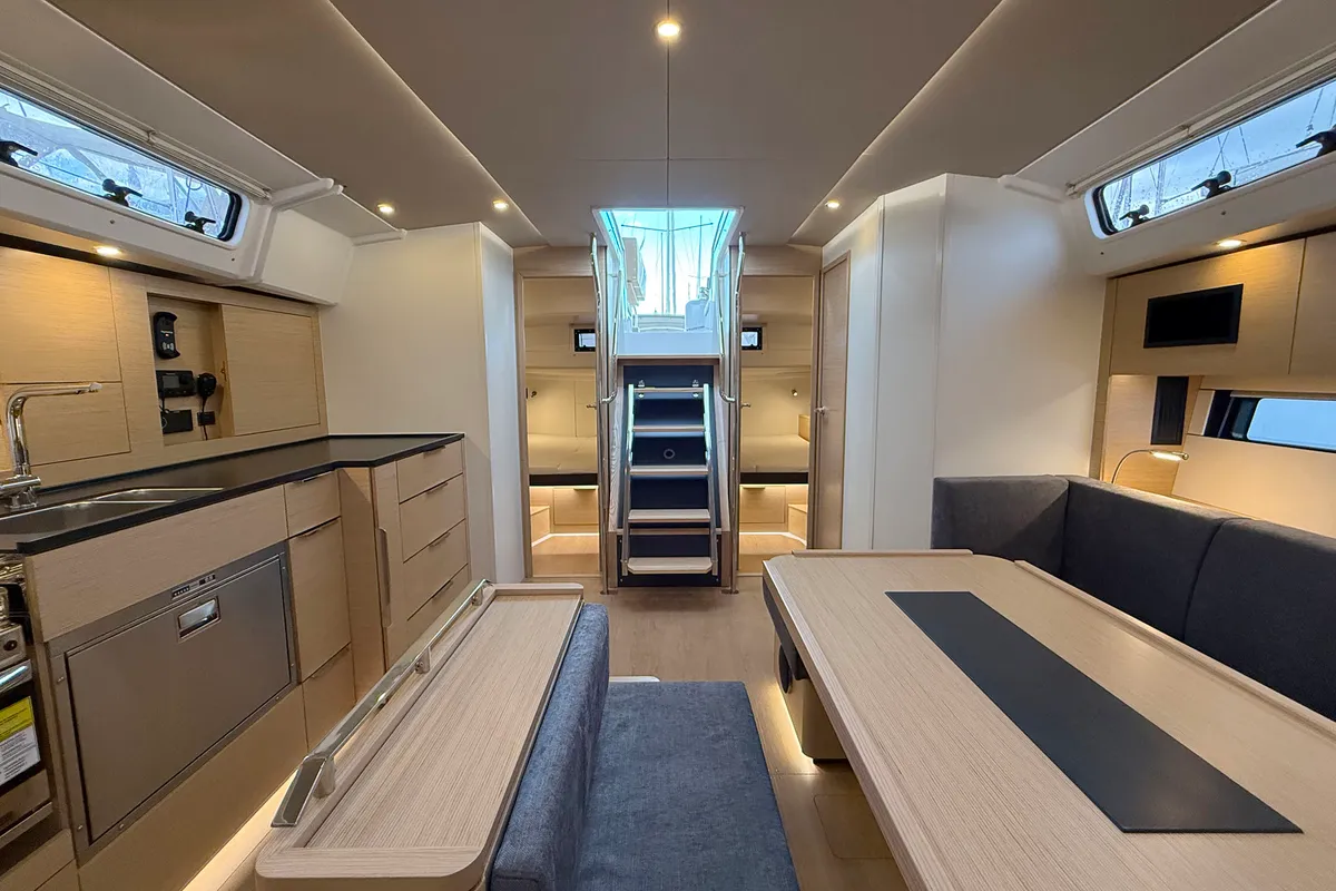Salon of Amari, a Hanse 460 sailboat at Rogoznica, Croatia