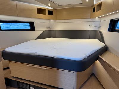 Cabin on Amari, a Hanse 460 sailboat at Rogoznica, Croatia