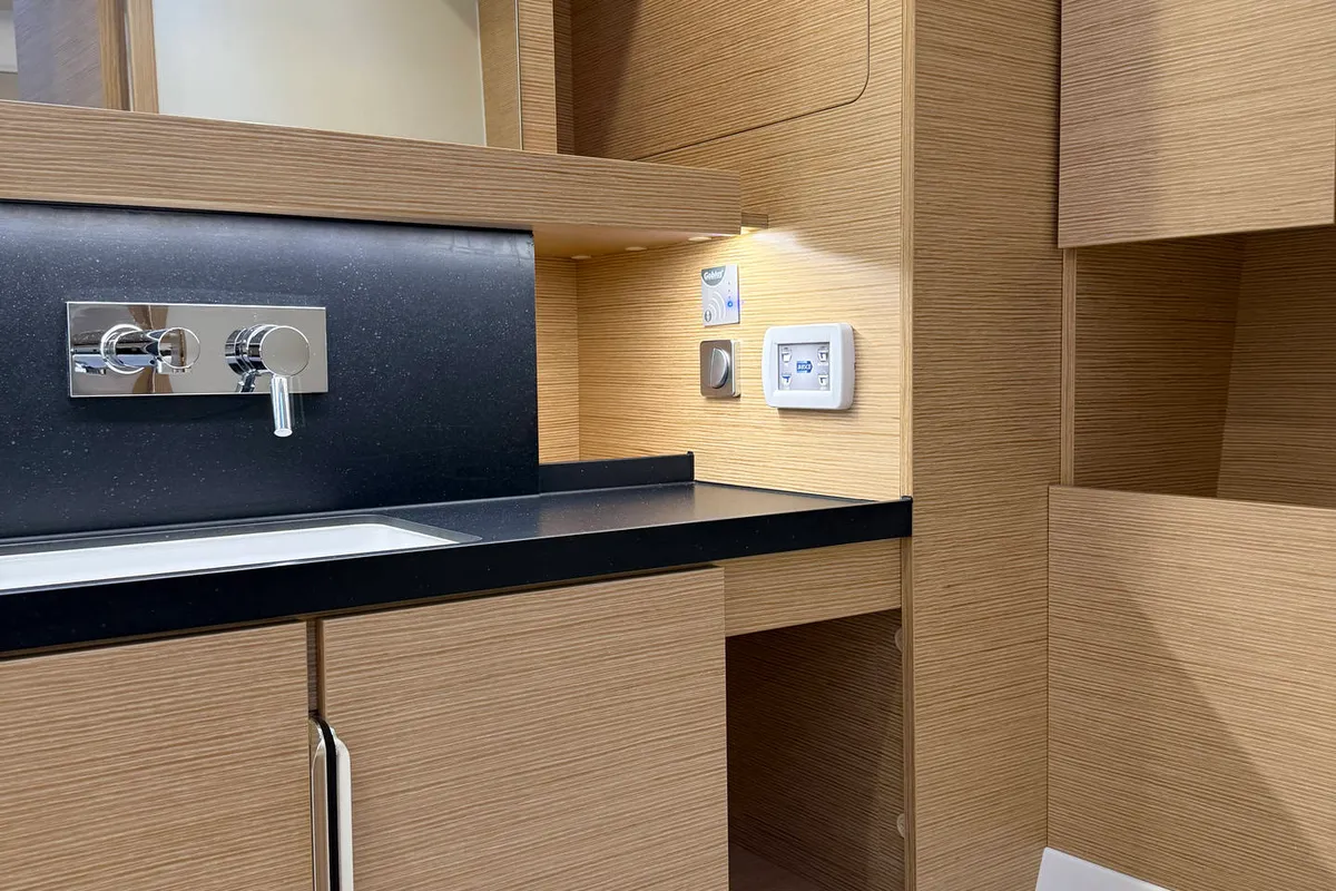 Galley of Amari, a Hanse 460 sailboat at Rogoznica, Croatia
