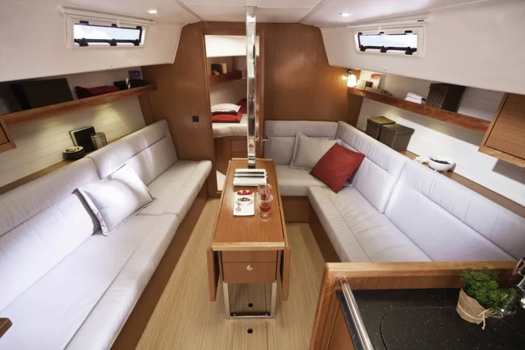Salon of Sax, a Bavaria Cruiser 32 sailboat at Grad Trogir, Croatia