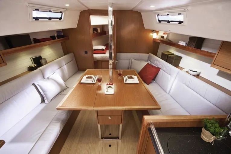 Salon of Sax, a Bavaria Cruiser 32 sailboat at Grad Trogir, Croatia