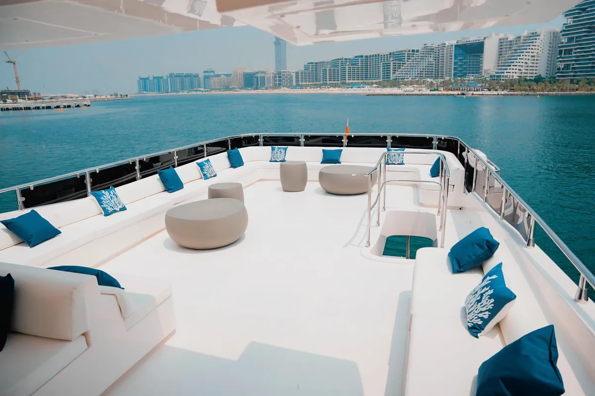 Luxury Motor Yacht, a motor yacht at Dubai Harbour, United Arab Emirates