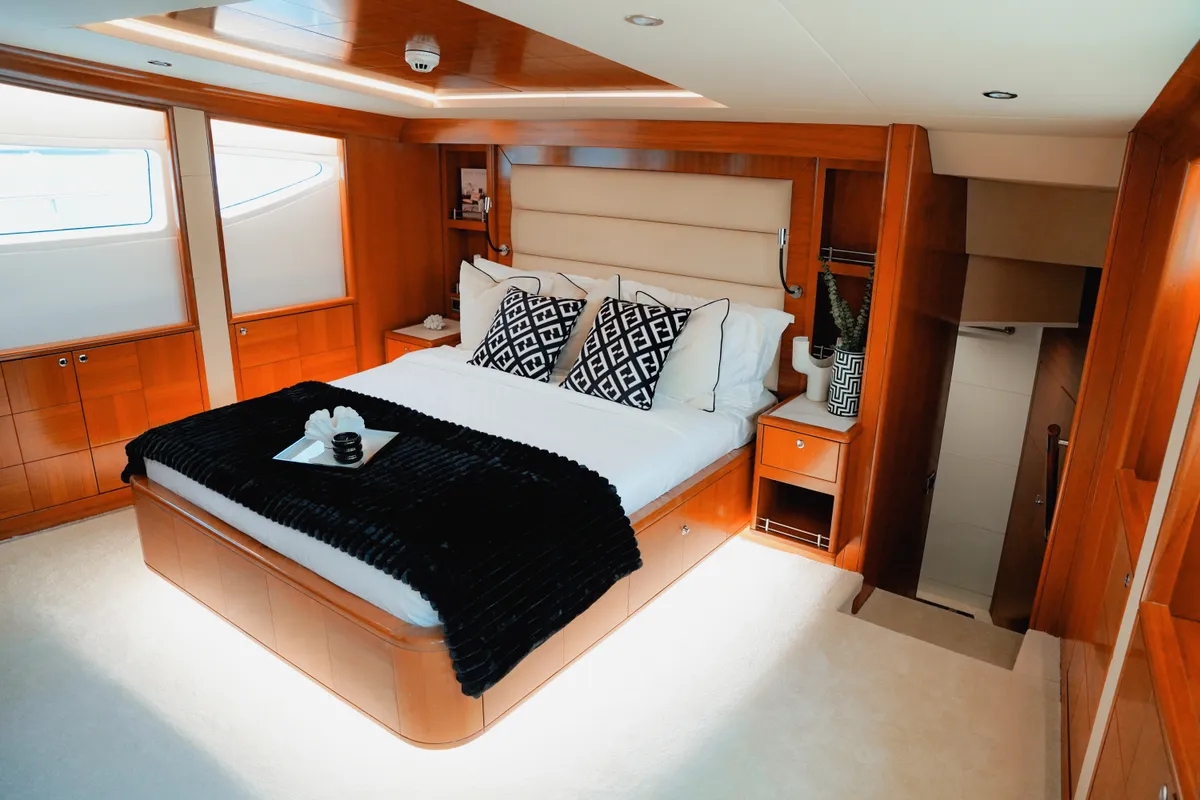 Luxury Motor Yacht, a motor yacht at Dubai Harbour, United Arab Emirates