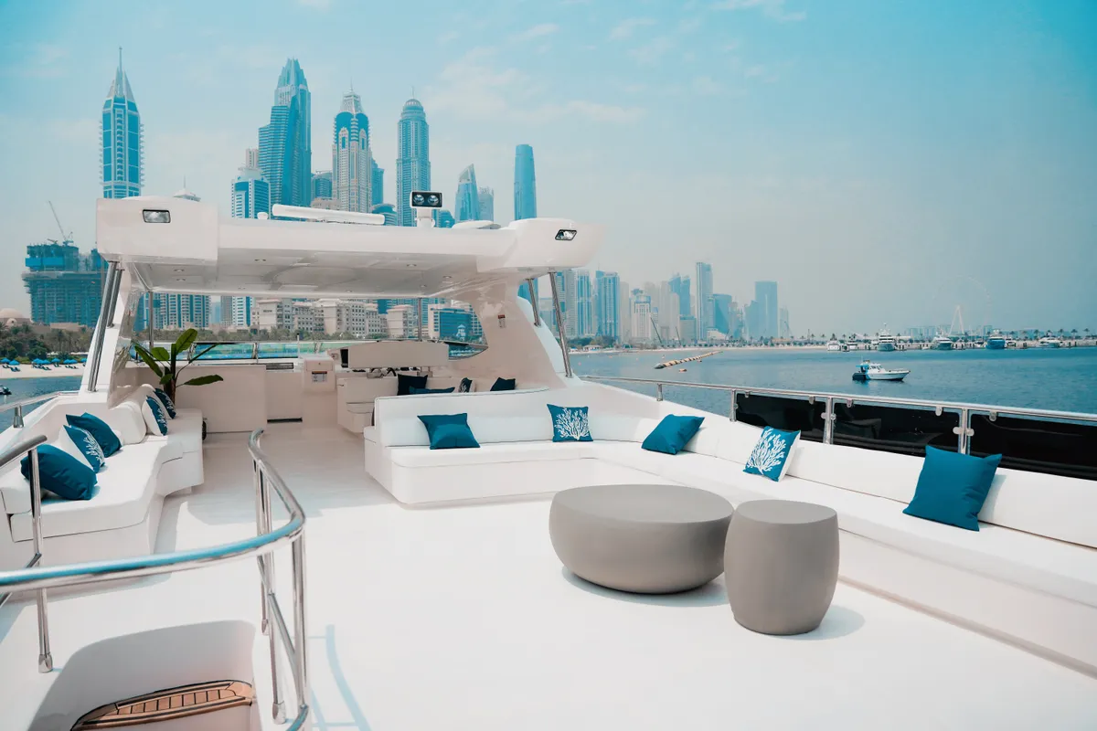 Luxury Motor Yacht, a motor yacht at Dubai Harbour, United Arab Emirates