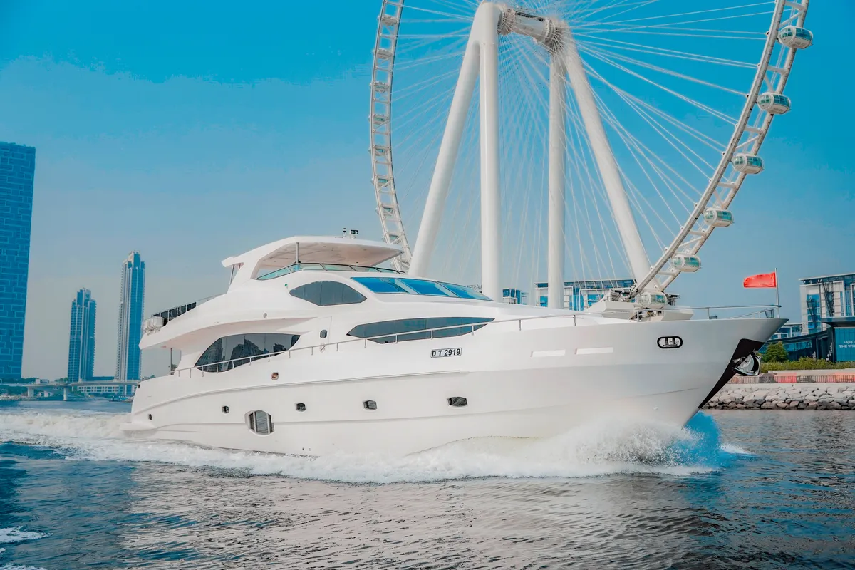 Luxury Motor Yacht, a motor yacht at Dubai Harbour, United Arab Emirates